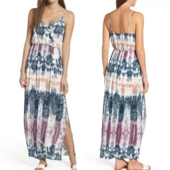 One Clothing Tie Dye Surplice Maxi Dress Size L - Picture 1 of 2
